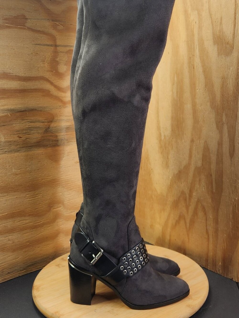 Michael Kors Brody Womens Gray Over The Knee Faux Suede Boots Size 5